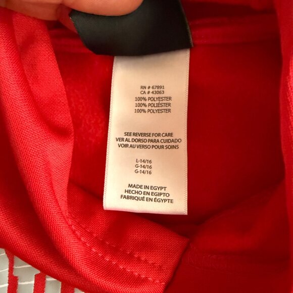 Ohio State Buckeyes Red Hooded Sweatshirt Youth L 14/16 Gen2 Polyester - Picture 4 of 5